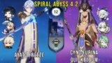 C0 Ayato Freeze and C1 Cyno Furina Quickbloom – Genshin Impact Abyss 4.2 – Floor 12 9 Stars