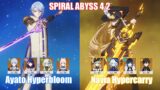 C0 Ayato Hyperbloom & C0 Navia Furina Hypercarry | Spiral Abyss 4.2 | Genshin Impact