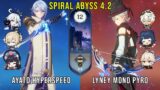 C0 Ayato Hyperspeed and C0 Lyney Mono Pyro – Genshin Impact Abyss 4.2 – Floor 12 9 Stars