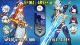 C0 Ayato Nilou Bloom and C1 Eula Raiden – Genshin Impact Abyss 4.2 – Floor 12 9 Stars