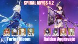 C0 Furina Bloom & C0 Raiden Aggravate | Spiral Abyss 4.2 | Genshin Impact