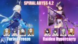 C0 Furina Neuvillette Freeze & C0 Raiden Hypercarry | Spiral Abyss 4.2 | Genshin Impact