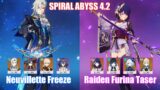 C0 Neuvillette Freeze & C0 Raiden Furina Taser | Spiral Abyss 4.2 | Genshin Impact