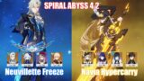 C0 Neuvillette Furina Freeze & C0 Navia Hypercarry | Spiral Abyss 4.2 | Genshin Impact