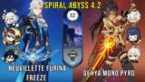 C0 Neuvillette Furina Freeze and C0 Dehya Mono Pyro – Genshin Impact Abyss 4.2 – Floor 12 9 Stars
