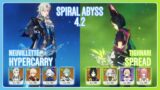 C0 Neuvillette Furina Hypercarry & C3 Tighnari Spread | Spiral Abyss 4.2 | Genshin Impact