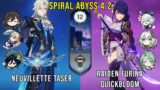 C0 Neuvillette Taser and C0 Raiden Furina Quickbloom – Genshin Impact Abyss 4.2 – Floor 12 9 Stars