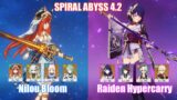 C0 Nilou Bloom & C0 Raiden Hypercarry | Spiral Abyss 4.2 | Genshin Impact