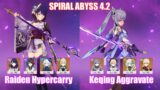 C0 Raiden Furina Hypercarry & C5 Keqing Aggravate | Spiral Abyss 4.2 | Genshin Impact
