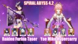 C0 Raiden Furina Taser & C0 Yae Miko Hypercarry | Spiral Abyss 4.2 | Genshin Impact