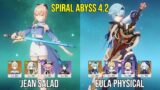 C3 Jean Salad & C0 Eula Physical DPS – Spiral Abyss 4.2 – Genshin Impact