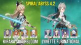 C4 Kirara Superbloom & C6 Lynette Furinational – Spiral Abyss 4.2 – Genshin Impact
