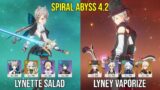 C6 Lynette Salad & C0 Lyney Vaporize – Spiral Abyss 4.2 – Genshin Impact