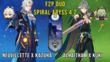 F2P Duo C0 Neuvillette Kazuha and C0 Alhaitham Kuki – Genshin Impact Abyss 4.2 – Floor 12 9 Stars