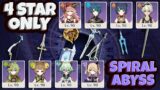 4.3 Spiral Abyss 4 Star Only 9 Star Clear | Genshin Impact
