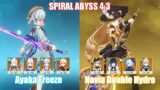 C0 Ayaka Freeze & C0 Navia Double Hydro | Spiral Abyss 4.3 | Genshin Impact