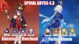 C0 Chevreuse Raiden Overload & C0 Furina Bloom | Spiral Abyss 4.3 | Genshin Impact