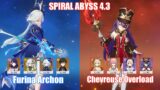 C0 Furina Archon Team & C0 Chevreuse Overload | Spiral Abyss 4.3 | Genshin Impact