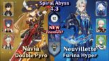 C0 Navia Double Pyro & C0 Neuvillette Furina | NEW Spiral Abyss 4.3 Floor 12 9 Star – Genshin Impact