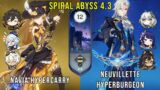 C0 Navia Hypercarry and C0 Neuvillette Hyperburgeon – Genshin Impact Abyss 4.3 – Floor 12 9 Stars