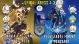 C0 Navia Hypercarry and C0 Neuvillette Hypercarry – Genshin Impact Abyss 4.3 – Floor 12 9 Stars