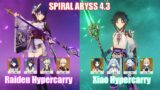 C0 Raiden Hypercarry & C0 Xiao Furina Hypercarry | Spiral Abyss 4.3 | Genshin Impact