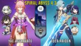 C0 Yae Aggravate and C1 Eula Raiden – Genshin Impact Abyss 4.3 – Floor 12 9 Stars