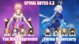 C0 Yae Miko Aggravate & C0 Furina Hypercarry | Spiral Abyss 4.3 | Genshin Impact