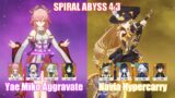 C0 Yae Miko Aggravate & C0 Navia Furina Hypercarry | Spiral Abyss 4.3 | Genshin Impact