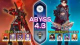 Diluc + Chevreuse Overload & Wriothesley Freeze – Spiral Abyss 4.3 – Genshin Impact