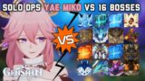 Solo C0 Yae Miko vs 16 Bosses Without Food Buff | Genshin Impact