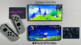 Which is BETTER for GAMING? Galaxy S24 Ultra vs iPhone 15 Pro Max Genshin Impact FPS Gaming Test