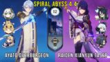 C0 Ayato Overburgeon and C0 Raiden Xianyun Taser – Genshin Impact Abyss 4.4 – Floor 12 9 Stars