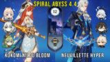 C0 Kokomi Nilou Bloom and C0 Neuvillette Hypercarry – Genshin Impact Abyss 4.4 – Floor 12 9 Stars