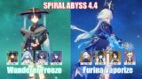 C0 Wanderer Freeze & C0 Furina Xianyun Vaporize | Spiral Abyss 4.4 | Genshin Impact