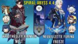 C0 Wriothesley Xianyun Melt and C0 Neuvillette Freeze – Genshin Impact Abyss 4.4 – Floor 12 9 Stars
