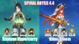 C0 Xianyun Hypercarry & C0 Nilou Bloom | Spiral Abyss 4.4 | Genshin Impact