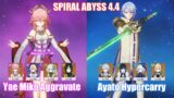 C0 Yae Miko Aggravate & C0 Ayato Furina Hypercarry | Spiral Abyss 4.4 | Genshin Impact
