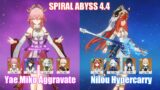C0 Yae Miko Aggravate & C0 Nilou Furina Hypercarry | Spiral Abyss 4.4 | Genshin Impact
