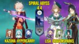 C2 Kazuha Hypercarry & C3 Lisa Dragonsparks | 4.4 Spiral Abyss Floor 12 Genshin Impact