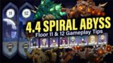 How to BEAT 4.4 SPIRAL ABYSS Floor 11 & 12: Guide & Tips w/ 4-Star Teams! | Genshin Impact 4.4