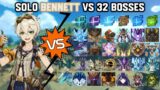 Solo C6 Bennett vs 32 Bosses Without Food Buff | Genshin Impact