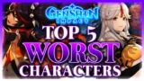 Top Five WORST Characters In Genshin Impact
