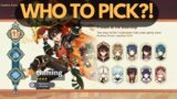 WHO SHOULD YOU CHOOSE FOR YOUR FREE 4 STAR CHARACTER? | Genshin Impact Lantern Rite 4.4