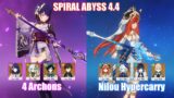 4 Archons & C0 Nilou Hypercarry | Spiral Abyss 4.4 | Genshin Impact
