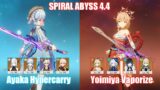 C0 Ayaka Hypercarry & C0 Yoimiya Furina Vaporize | Spiral Abyss 4.4 | Genshin Impact