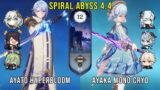 C0 Ayato Hyperbloom and C0 Ayaka Mono Cryo – Genshin Impact Abyss 4.4 – Floor 12 9 Stars