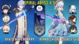 C0 Ayato Hypercarry and C0 Ayaka Chiori Double Geo – Genshin Impact Abyss 4.5 – Floor 12 9 Stars