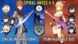 C0 Childe International and C0 Yoimiya Double Geo – Genshin Impact Abyss 4.5 – Floor 12 9 Stars