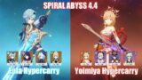 C0 Eula Hypercarry & C0 Yoimiya Hypercarry | Spiral Abyss 4.4 | Genshin Impact